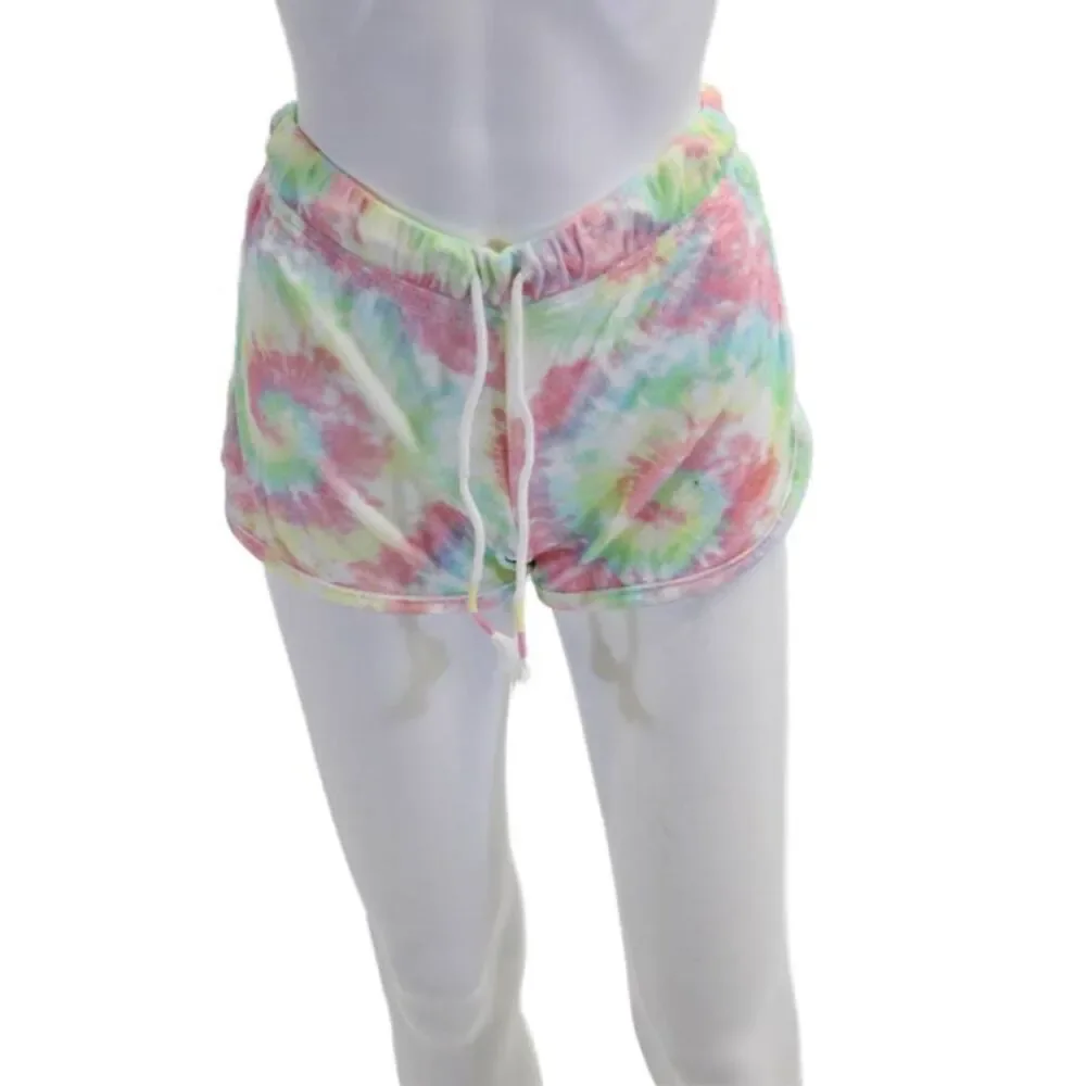 Emerson Road Womens Tie Dyed Terry Pajama Tank Top Shorts Set Multicolored XS